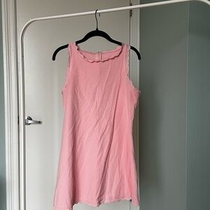 Pink Sleeveless Scalloped Dress